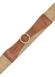 Szeroki pasek damski ze skóry naturalnej PASDS-0327-1E(W26) - widok produktu z góry, na białym tle. 