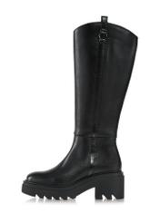 Black leather boots with a massive sole BUTYD-1111-99(Z24)-03