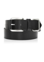 Black leather men's belt PASMS-0241-99(Z24)