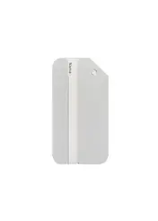 Srebrny identyfikator do bagażu AW-012-0003-9A(W26), widok produktu z tyłu na białym tle.