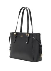 Czarna torebka shopper TOREC-1029-99(W26), widok produktu skosem na białym tle.