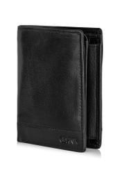 Black unzipped men's wallet PORMS-0626-99(Z24)-04