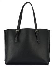 Czarna duża torba shopper TOREC-1088-99(Z25), widok produktu tyłem na białym tle.