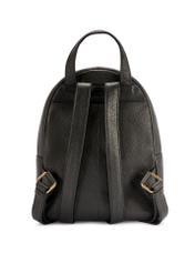 Czarny średni skórzany plecak damski TORES-1268-9I(W26), widok produktu z tyłu na białym tle.