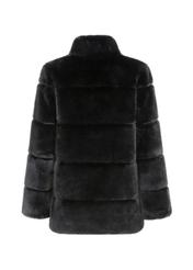 Women's artificial fur with stand-up collar FUTDP-0009-99(Z21)-04