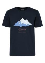 Navy blue men's t-shirt with print TSHMT-0112-68(Z24)-01