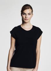 Czarny T-shirt basic damski TSHDT-0068-99(W21)