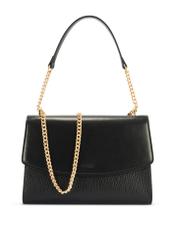 Czarna elegancka listonoszka damska TOREC-1165-99(W26) - widok produktu z przodu, na białym tle.