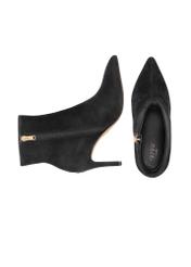 Black suede ankle boots with high heel BUTYD-1122-98(Z24)-08