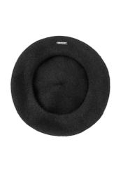 Czarny wełniany beret damski CZADT-0181-99(Z24)-02