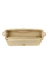 Jasnożółta listonoszka damska z łańcuszkiem TOREC-0767-2A(W26), widok produktu w środku na białym tle.