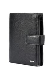 Skórzany czarny portfel męski z zapięciem PORMS-0647-99(W25)