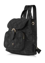 Black medium quilted women's backpack TOREN-0296-99(Z24) pic. 4