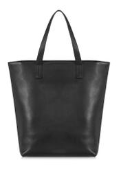 Black leather shopper bag TORES-0850A-99(W24)-04