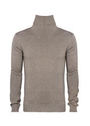 Beige men's turtleneck sweater SWEMT-0095A-81(Z23)-04