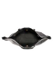 Duża czarna torebka shopper TOREC-1201-99(W26), widok produktu w środku na białym tle.