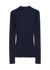 Ciemnogranatowy sweter damski z domieszką kaszmiru SWEDT-0288-7E(Z26), widok produktu z przodu na białym tle.