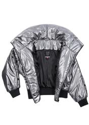 Srebrna ocieplana kurtka damska KURDT-0181-92(Z19)-04