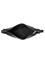 Czarna półokrągła torebka damska TOREC-1146-99(W26), widok produktu w środku na białym tle.