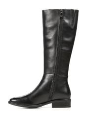 Czarne skórzane kozaki damskie BUTYD-1183-99(Z25)