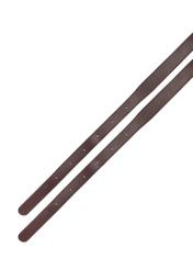 Brązowa skórzana torebka damska TORES-1302-1D(W26), widok paska produktu na białym tle.