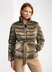 Pikowana kurtka damska z paskiem KURDT-0309-28(Z22)