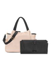 Pudroworóżowa torba dla mamy TOREN-0308-5A(W26) - widok produktu z przodu na białym tle.