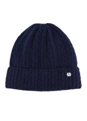 Granatowa czapka damska CZADT-0170-7E(Z26), widok produktu z przodu na białym tle.