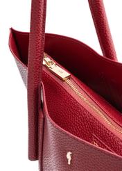 Czerwona torebka shopper damska TOREC-0938B-41(Z25), zbliżenie na detal produktu, widok na białym tle.