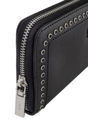 Czarny duży portfel damski z nitami POREC-0383-99(W24)