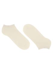 Kremowe krótkie skarpety męskie SKAMT-0151B-0B(W26), widok produktu z boku na białym tle.