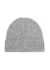 Szara czapka damska z wełną CZADT-0210-9B(Z26) - widok produktu z tyłu na białym tle.