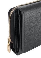 Large black leather women's wallet PORES-0801B-99(W24)-07