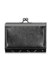 Czarny mały portfel z monogramem damski POREC-0342-99(Z23)-03