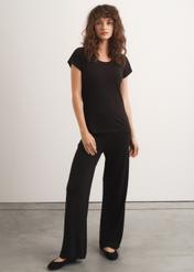 Czarne dzianinowe spodnie damskie SPODT-0080-99(W23)