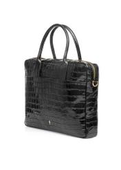 Skórzana elegancka torba damska croco TORES-1128E-99(Z25), widok produktuskosem na białym tle.