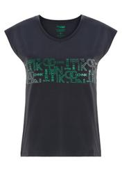 Szary T-shirt damski z logo OCHNIK TSHDT-0062-91(W21)