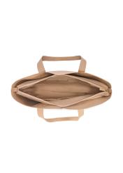 Beżowa torebka damska shopper TOREC-1208-1A(W26), widok produktu w środku na białym tle.