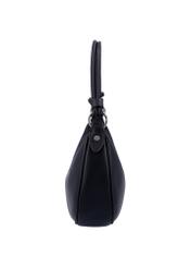Czarna mała torebka damska hobo TOREC-1097-99(Z26), widok produktu z boku na białym tle.
