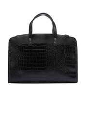 Czarna torba damska croco TOREC-1143-9G(W26), widok produktu z tyłu na białym tle.