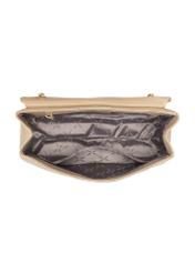 Beżowa skórzana torebka damska z łańcuszkiem TORES-1110-1B(W26)