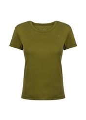 T-shirt khaki basic damski TSHDT-0076-55(Z21)-02