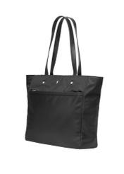 Duża czarna torba typu shopper TOREN-0353-99(Z26), widok produktu skosem na białym tle.
