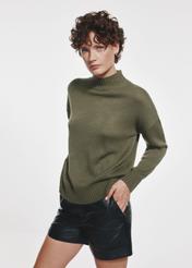 Classic women's sweater in khaki color SWEDT-0186-55(Z24)-04