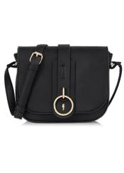 Women's black postbag with logo TOREC-0627B-99(W24)-01