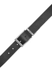 Skórzany dwustronny pasek męski PASMS-0167-9P(W26) - widok produktu z góry, na białym tle.