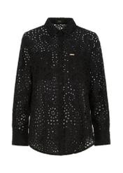 Czarna ażurowa koszula damska KOSDT-0147-99(W23)