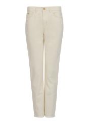 Kremowe spodnie damskie SPODT-0078-12(W24)