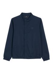 Granatowa bluza męska na suwak BLZMT-0072-7E(W26) - widok produktu z przodu, na białym tle. 