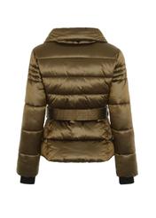 Olive colored women's jacket with welts KURDT-0329-28(Z21)-05